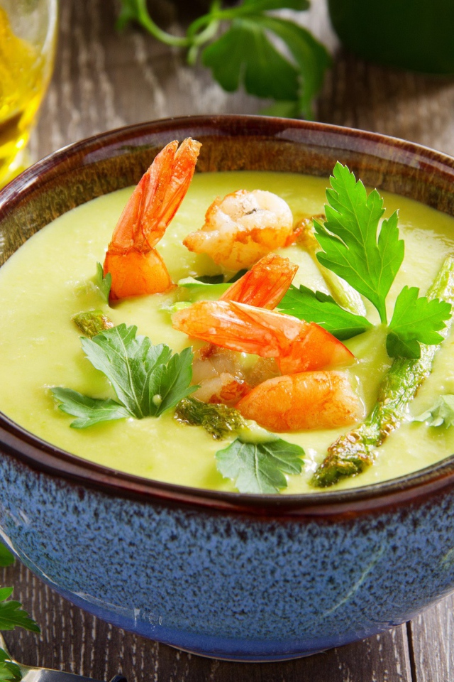 Крем-суп с креветками