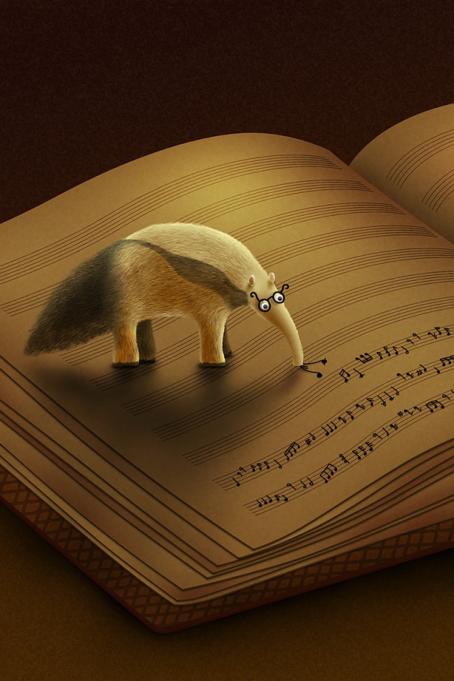 Муравьед ест ноты