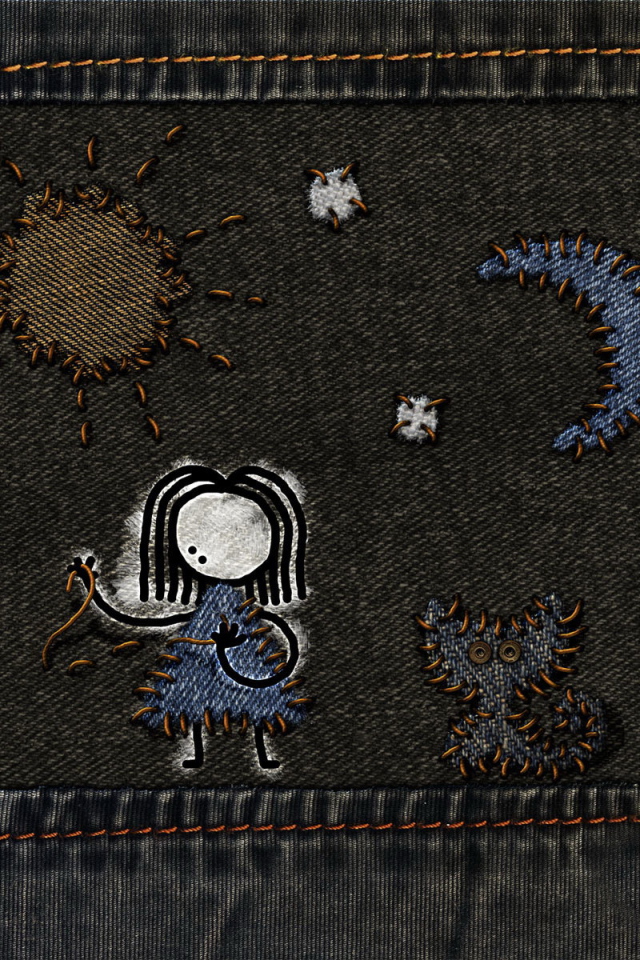 Вышивка на джинсах