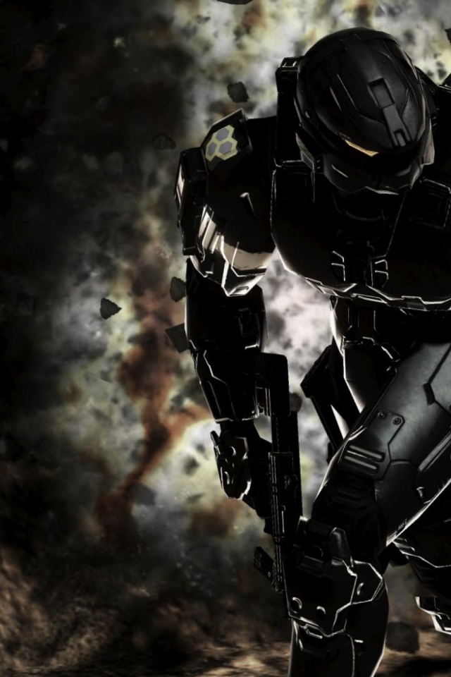 Черный робот Master Chief из игры Хало 3