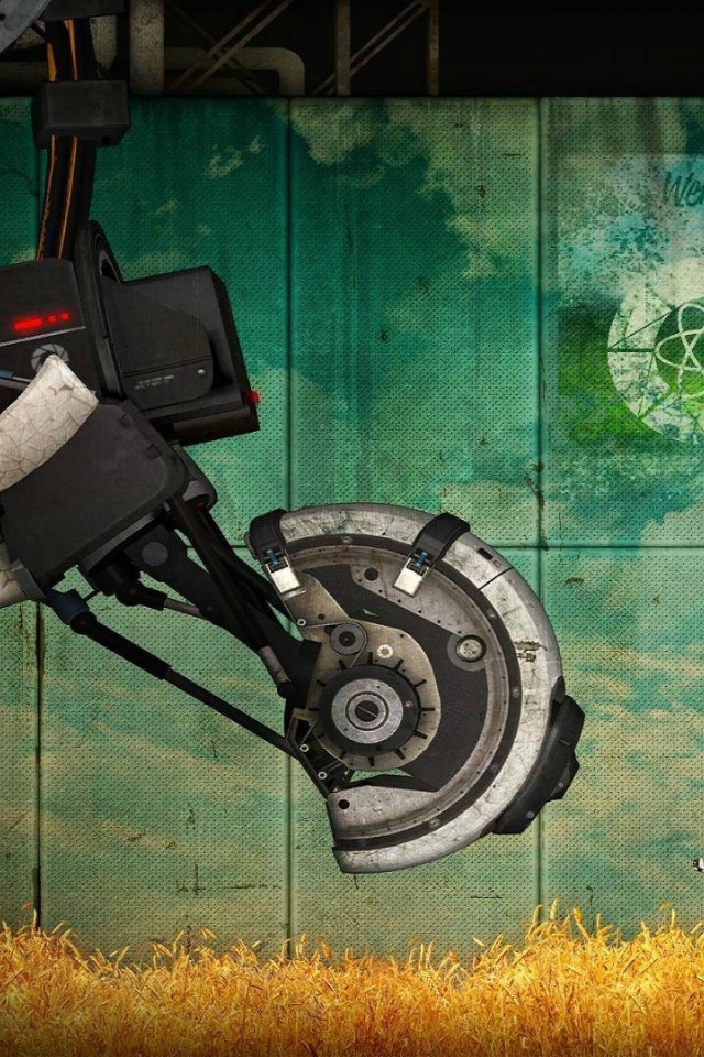 Олень перед огромным механизмом, игра Portal 2