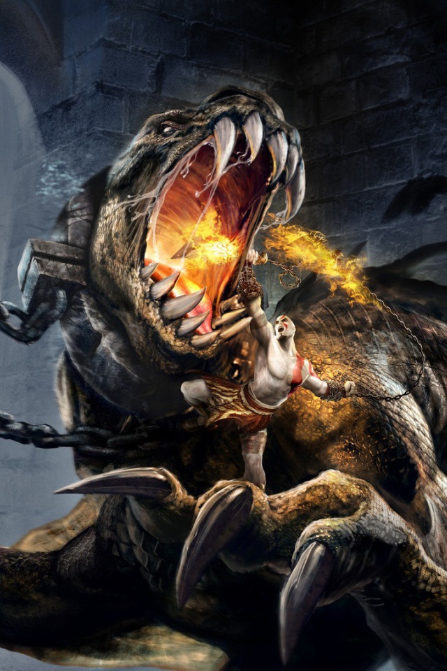 Огнедышащий зверь в игре God of War