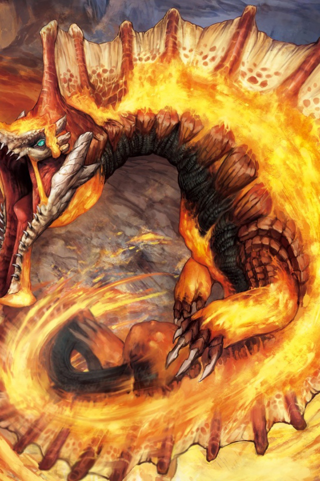 Огненный Агнактор из игры Monster Hunter