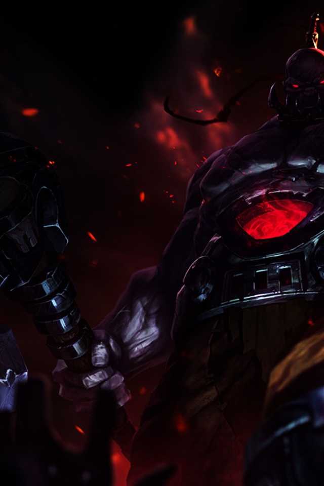 Огненный солдат из игры League of Legends