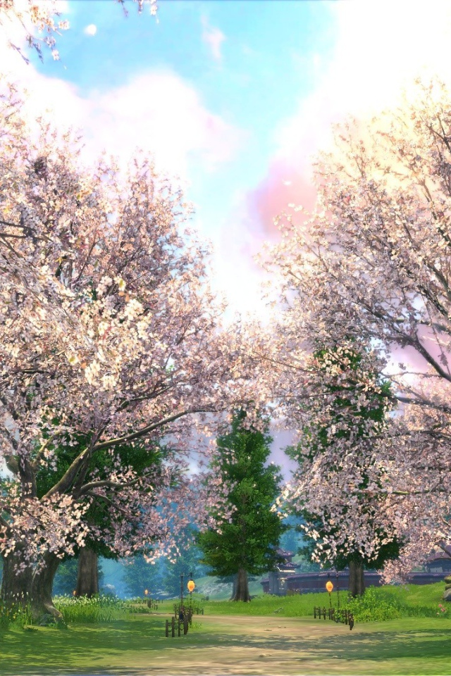 Цветущий сад в игре Blade & Soul