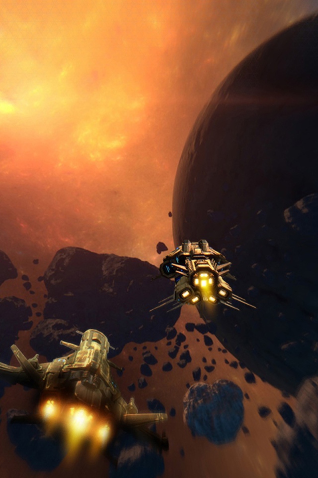 Полет между астероидами в игре Star conflict