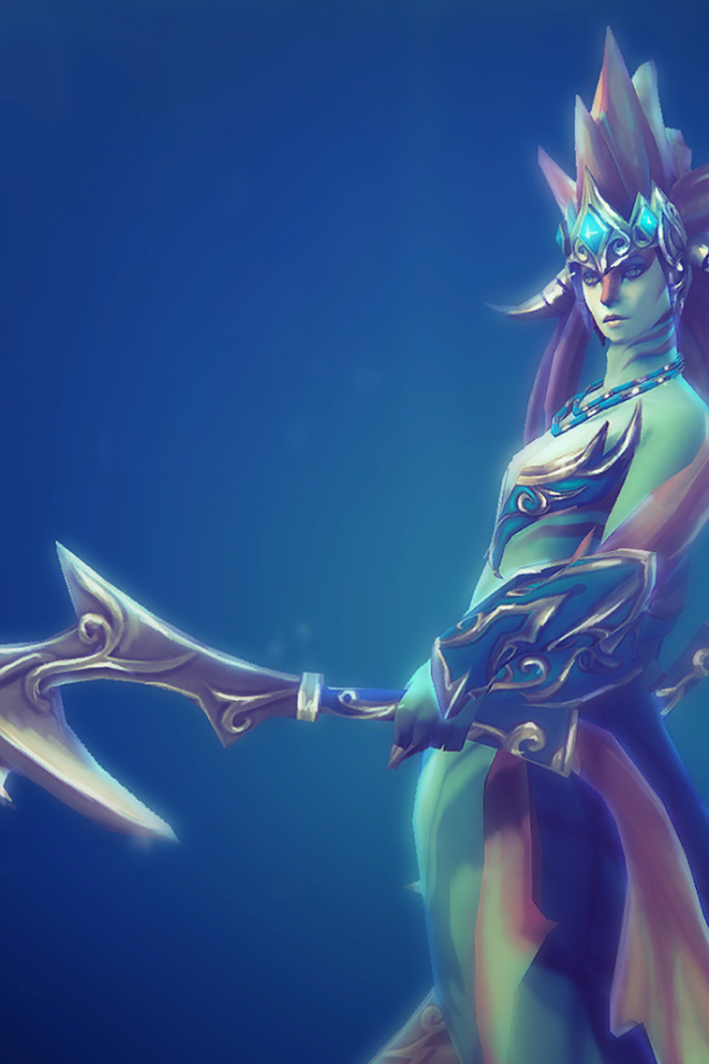 Девушка с голубой кожей, игра Dota 2