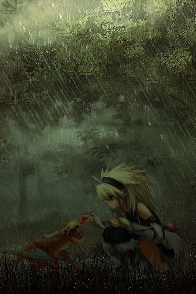 Девушка с дракончиком, игра Monster Hunter