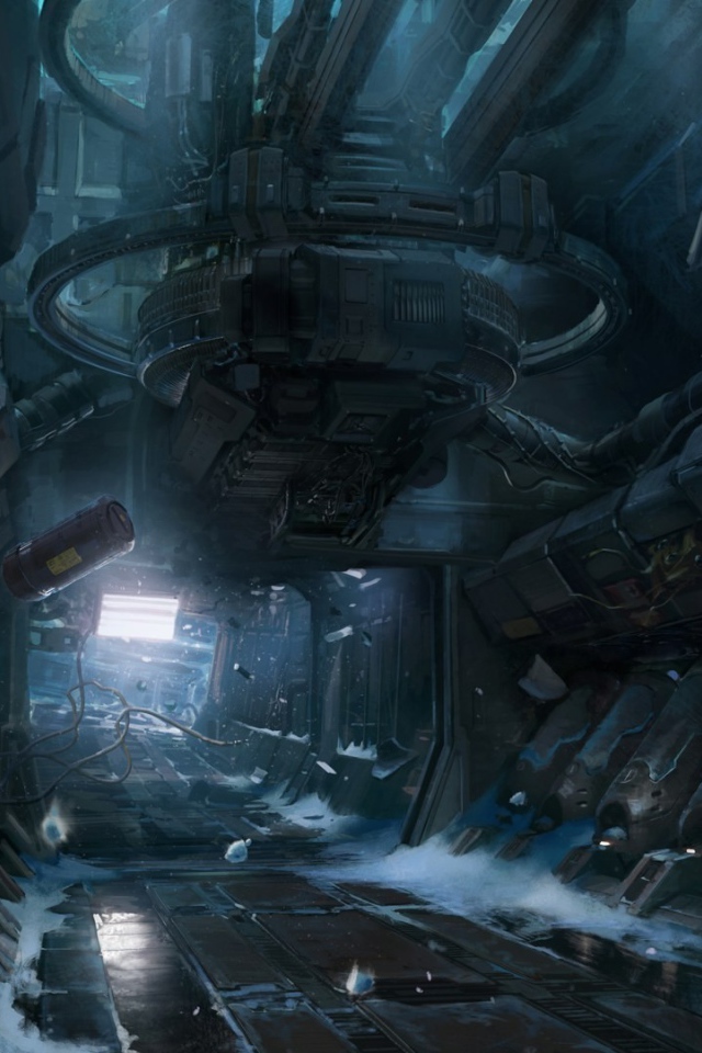 Внутри космической станции в игре Halo 4