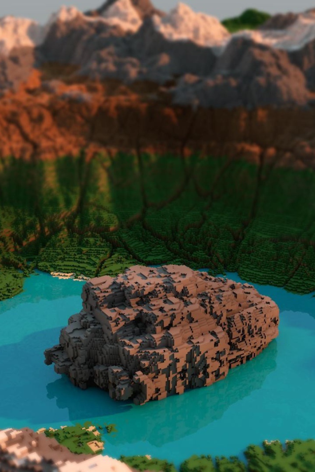 Природа каньон в стиле Minecraft