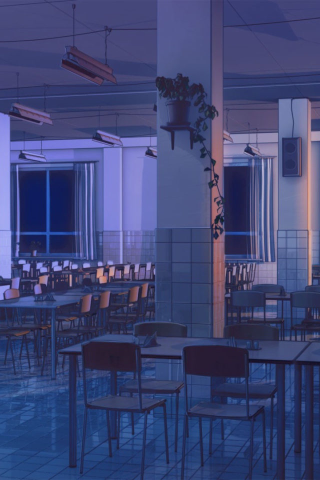 Ночь в столовой в игре Бесконечное лето