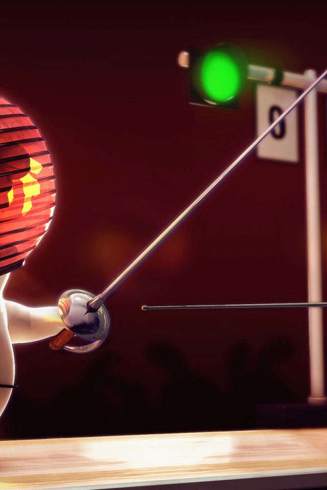 Кролики занимаются фехтованием, игра Rayman Raving Rabbids