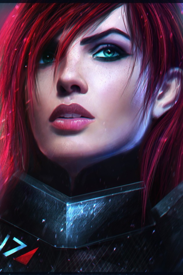 Красноволосая девушка в игре Mass Effect 3
