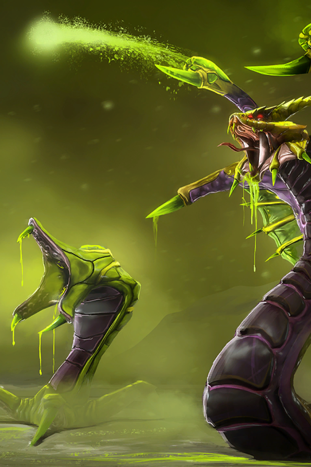 Змеи стреляют кислотой в игре Dota 2