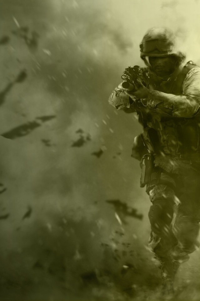 Солдат бежит в игре Call of Duty Modern Warfare 4