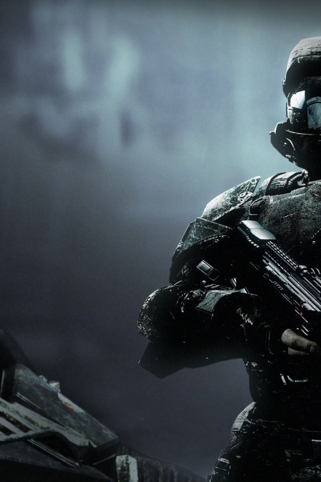 Солдат с оружием в игре Halo 3 ODST
