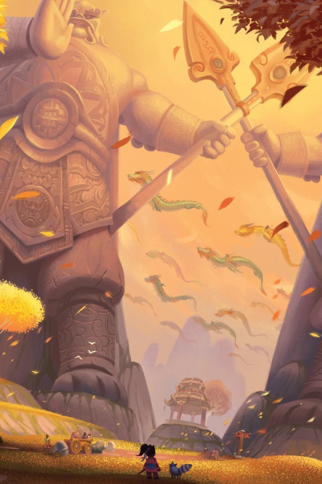 Каменные статуи в игре World of Warcraft Mists of Pandaria