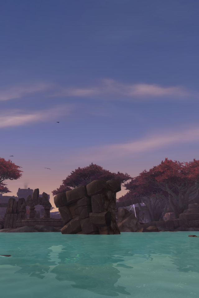 Камни на берегу в игре World of Warcraft