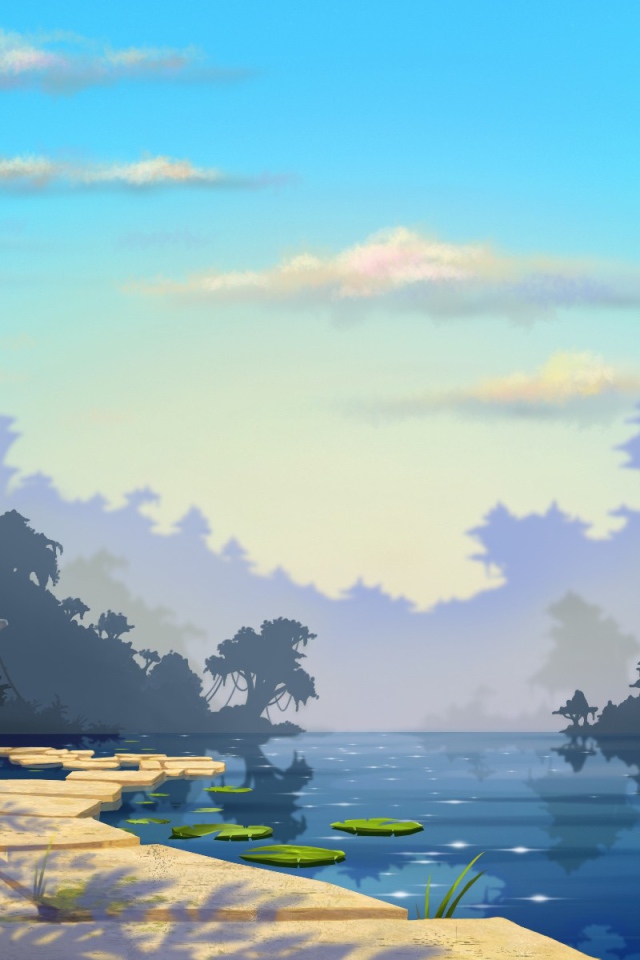 Строения в тропиках, фон игры Bejeweled 3