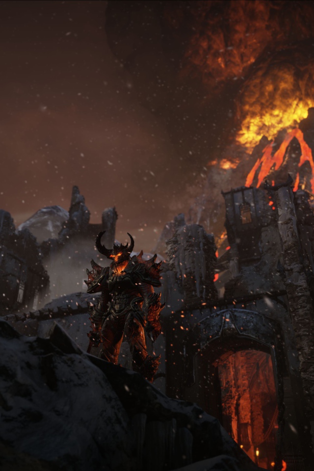 Демон у огненной горы в игре Unreal Engine 4