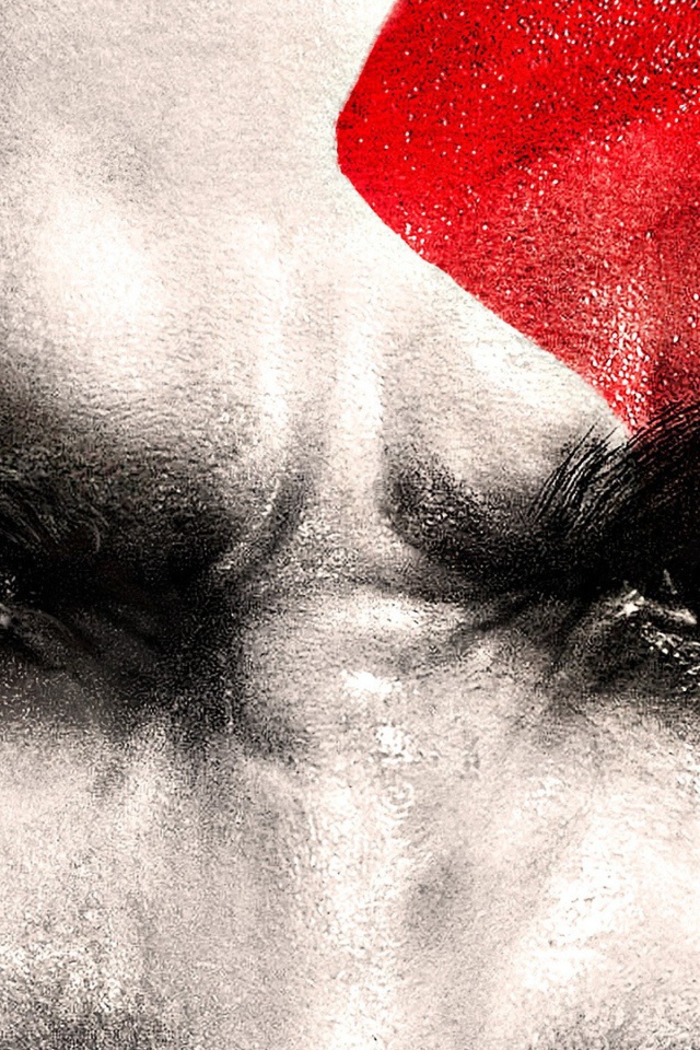 Лицо главного героя игры God of War