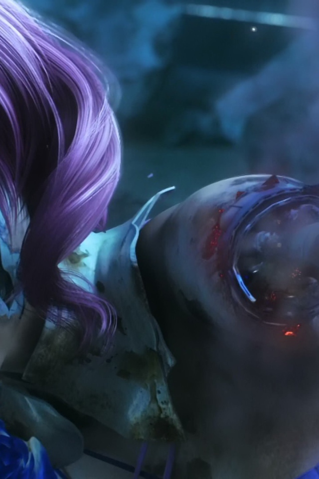 Девушка робот с зеленым глазом