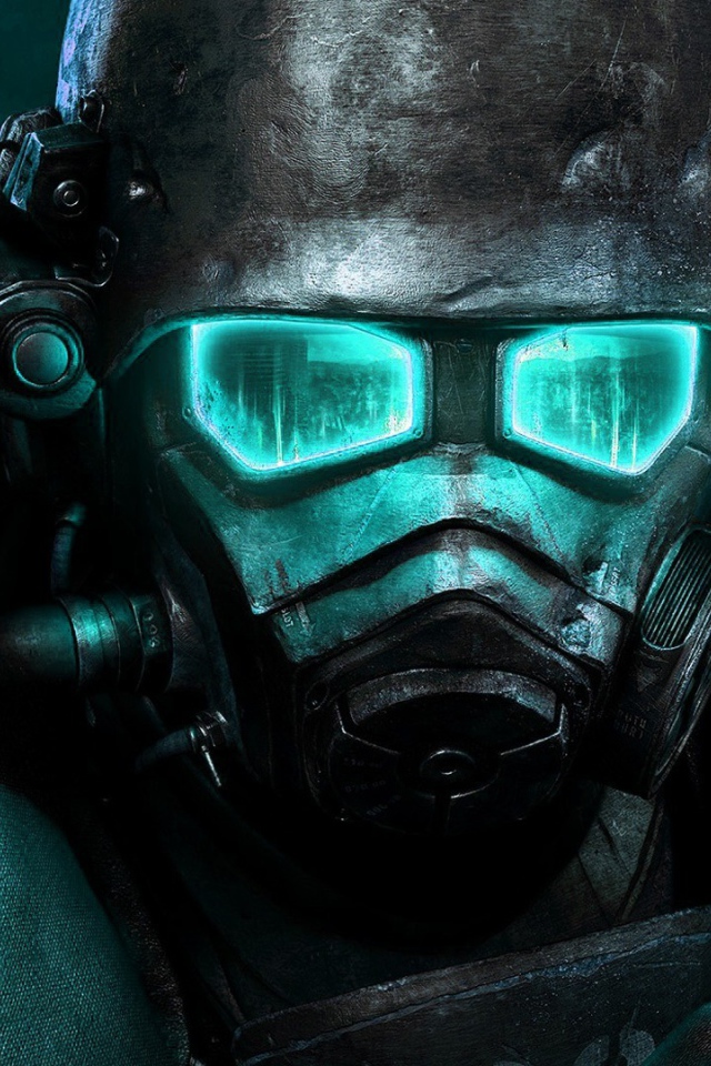 Герой игры Fallout New Vegas в голубых тонах