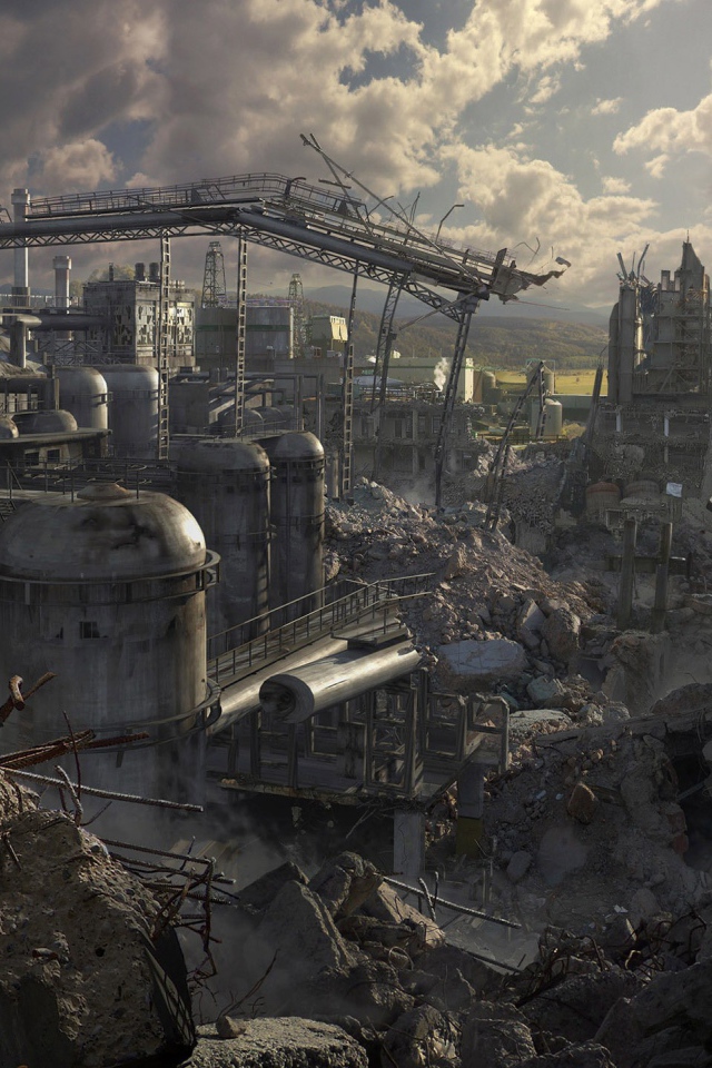 Руины большого завода