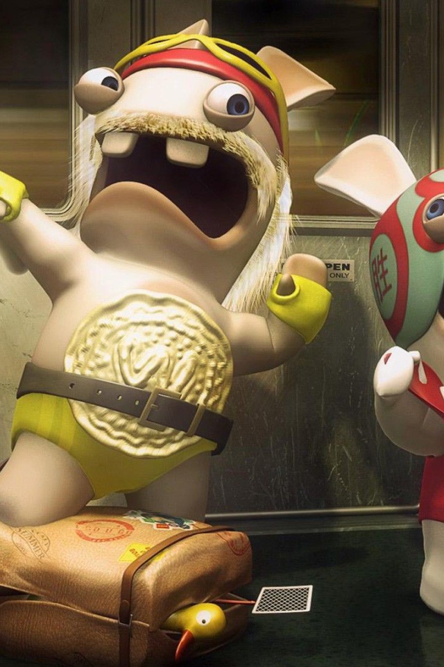 Два персонажа игры Rayman Raving Rabbids