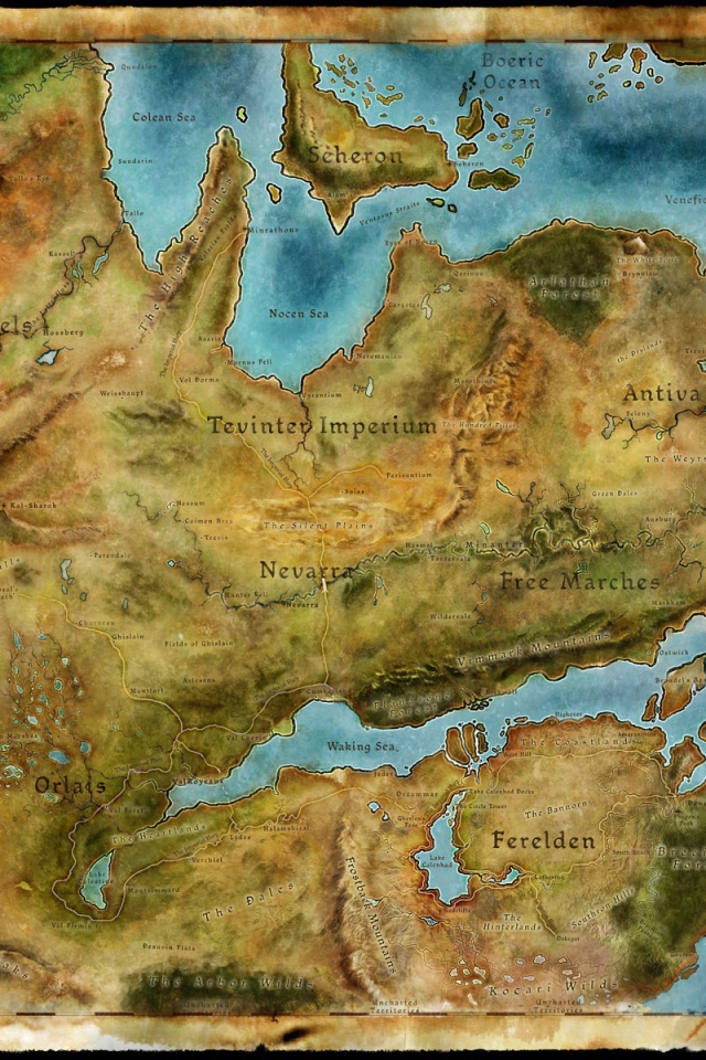 Карта мира игры Dragon Age