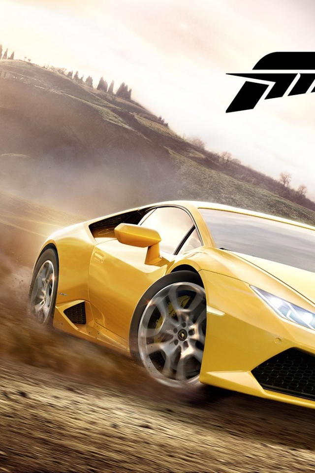 Желтый Ламборгини в игре Forza Horizon 2