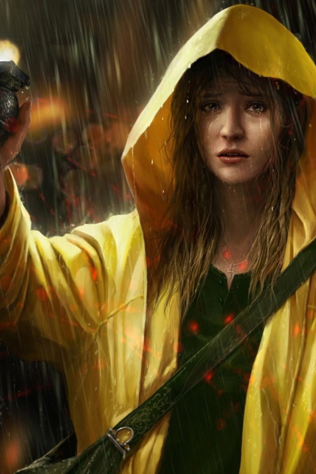 Девушка с гранатой в руке