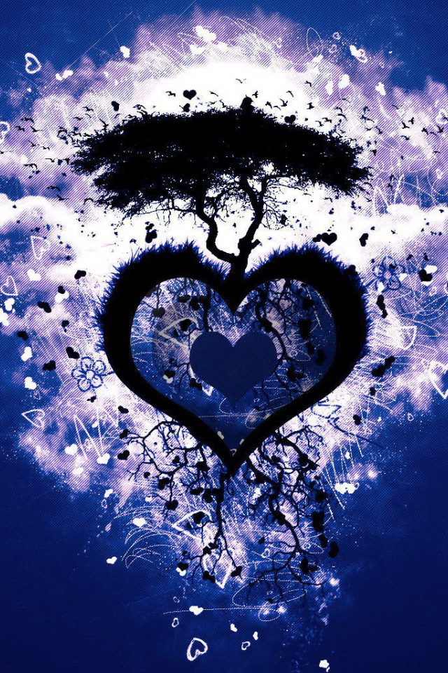 Дерево на сердечке