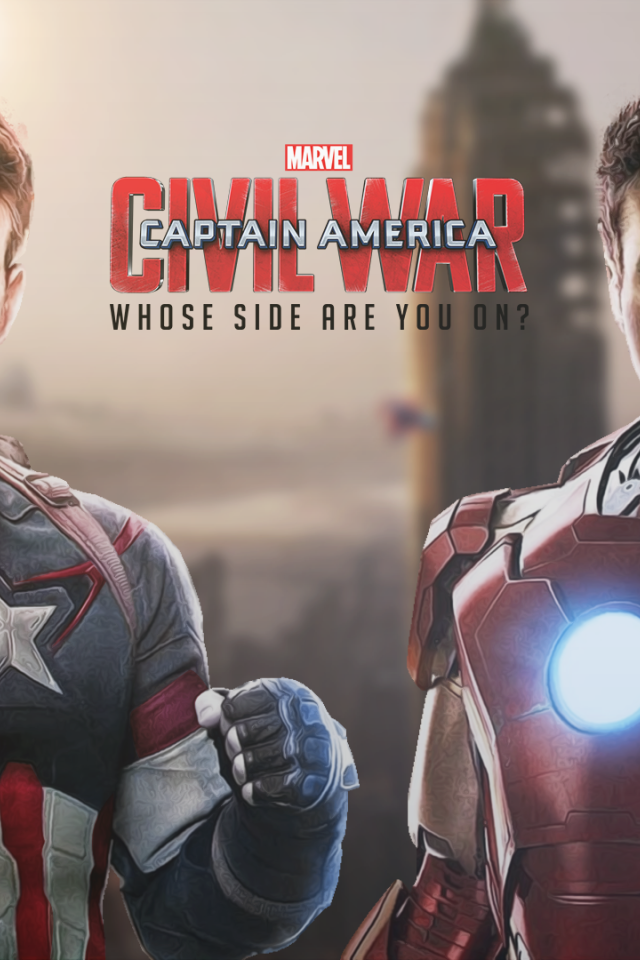 Капитан Америка и Тони Старк на постере фильма