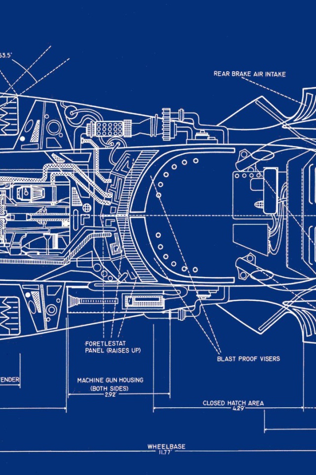 Чертеж автомобиля Бэтмана