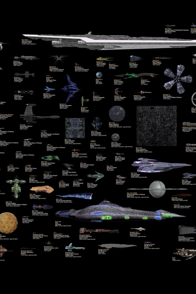 Космические корабли из разных фантастических сериалов