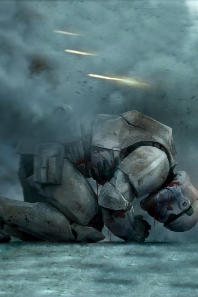 Окровавленный штурмовик под огнем, Звездные войны