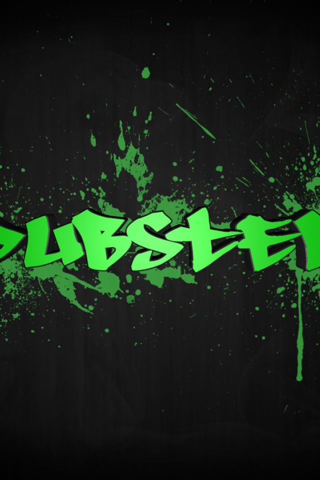 Музыкальный стиль Даб-степ, зеленая надпись