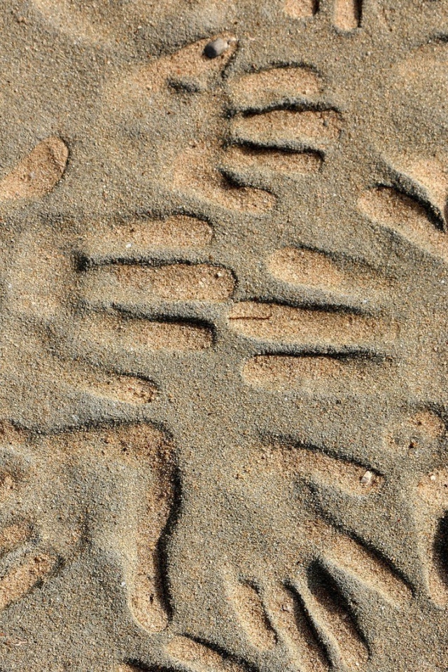 Следы рук на песке