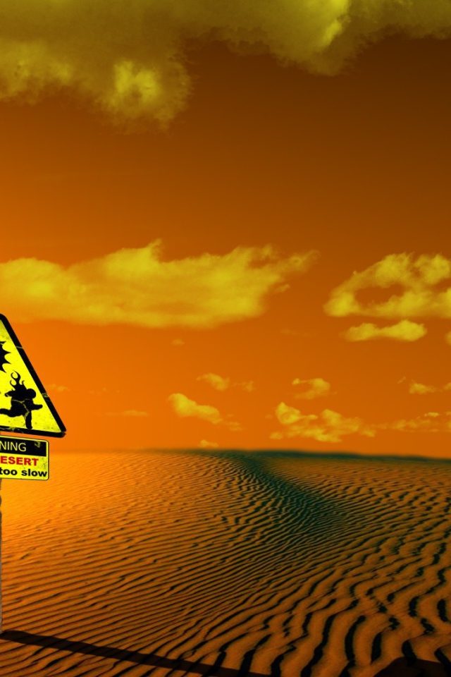 Осторожно, горячая пустыня, знак