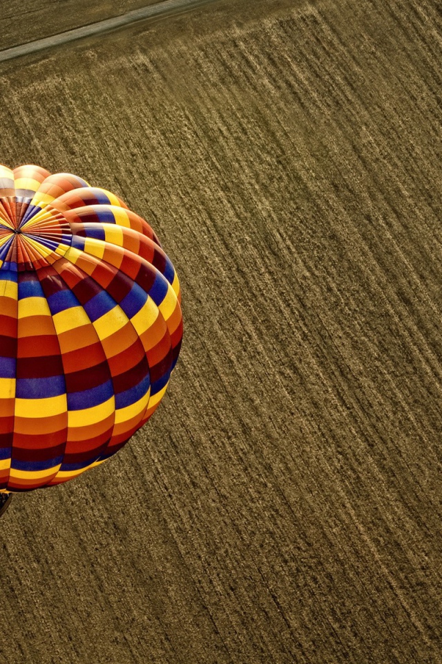 Воздушный шар над вспаханным полем