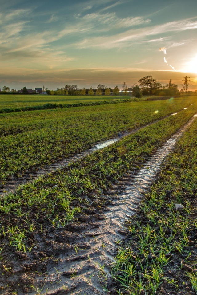 След трактора в поле