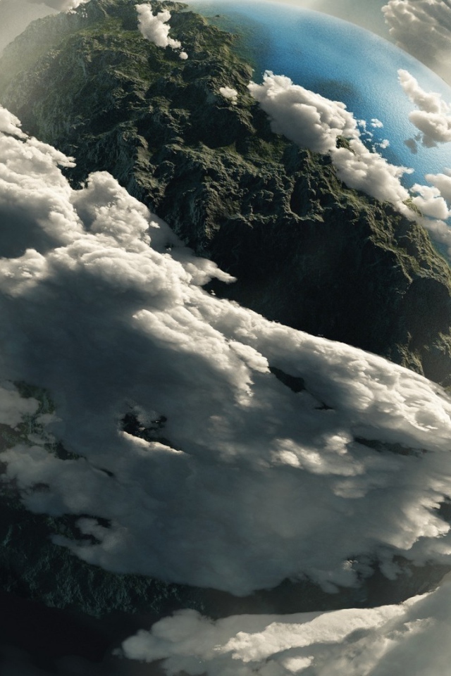 Фото острова, линза рыбий глаз