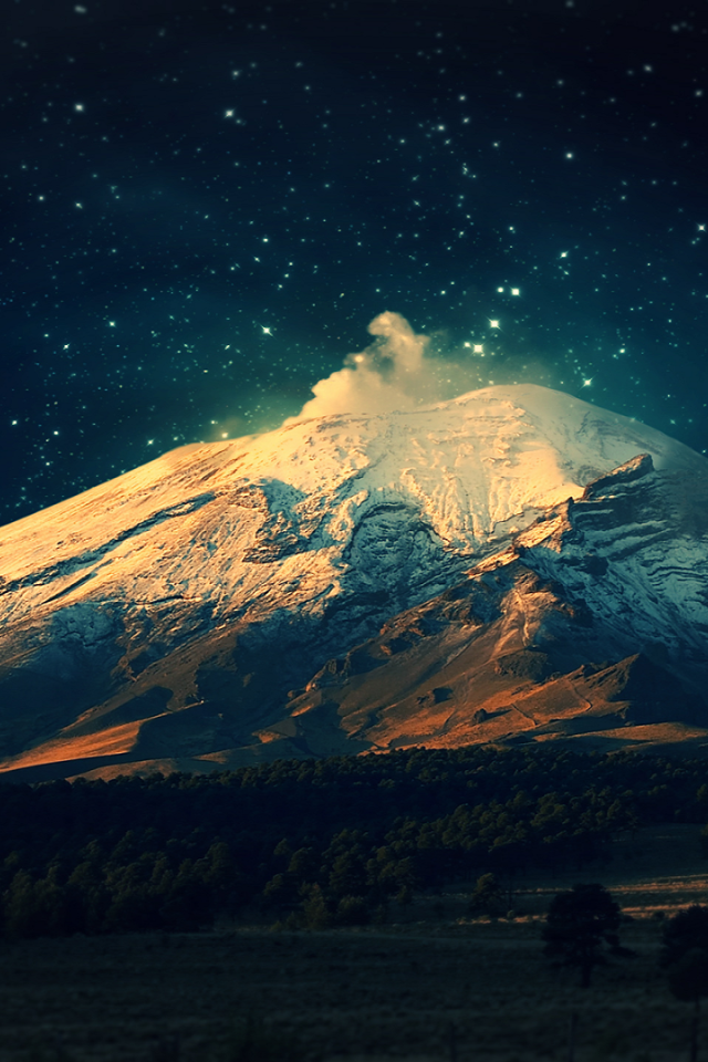 Звездное небо над горой Фудзи