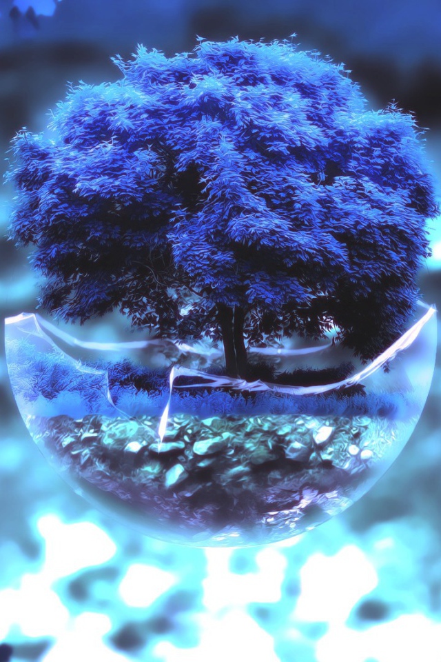 Бонсай с синим деревом