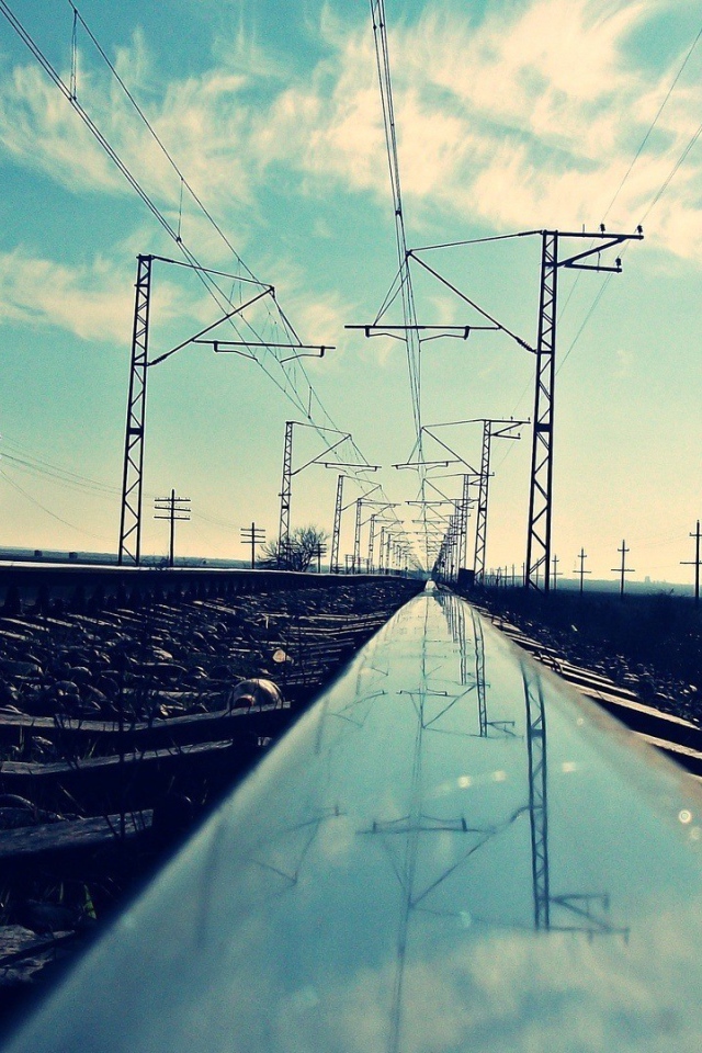 ЛЭП вдоль железной дороги