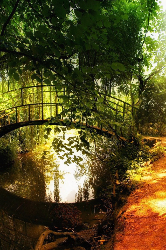 Пешеходный мост через речку