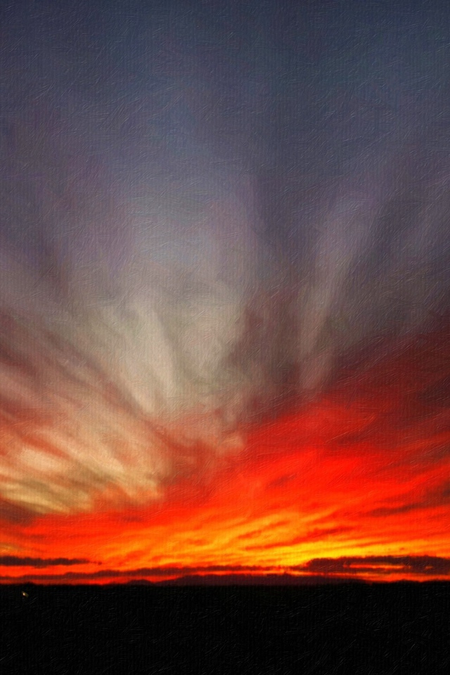 Красное небо пылает на закате