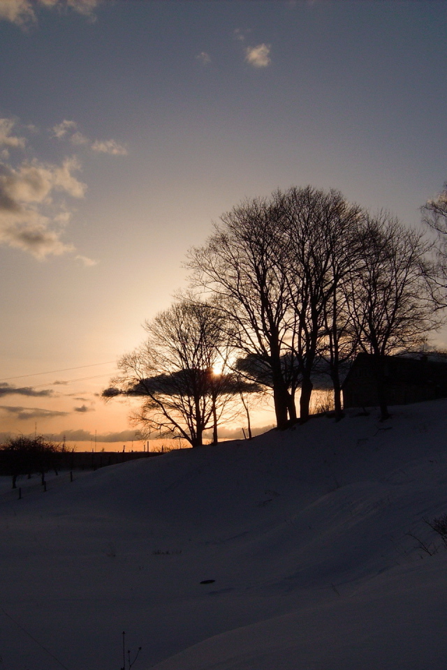 Зимний вечер в деревне