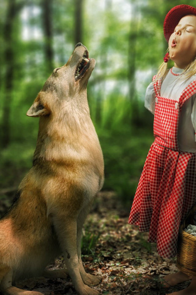 Девочка Красная шапочка и волк